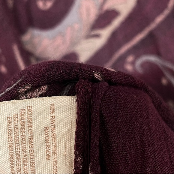 Free People Sweet Thing Paisley Print Tunic Top Swing Dress Lace Small - Picture 9 of 9